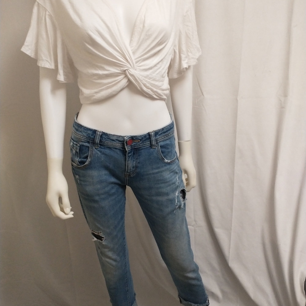 Zara Distressed Skinny Jeans - Picture 7 of 11